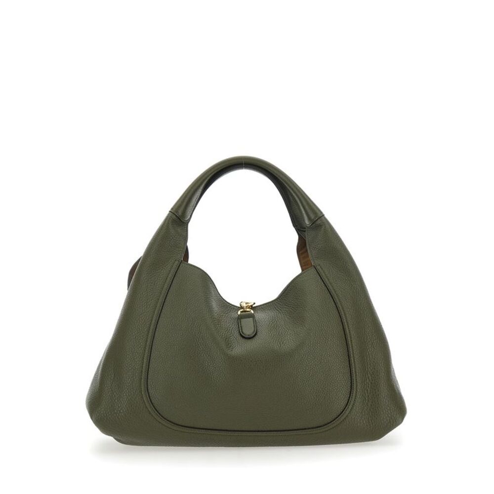 Gucci Women Green Shoulder Bag With Horsebit Closure In Grained Leather Woman - Picture 4 of 7